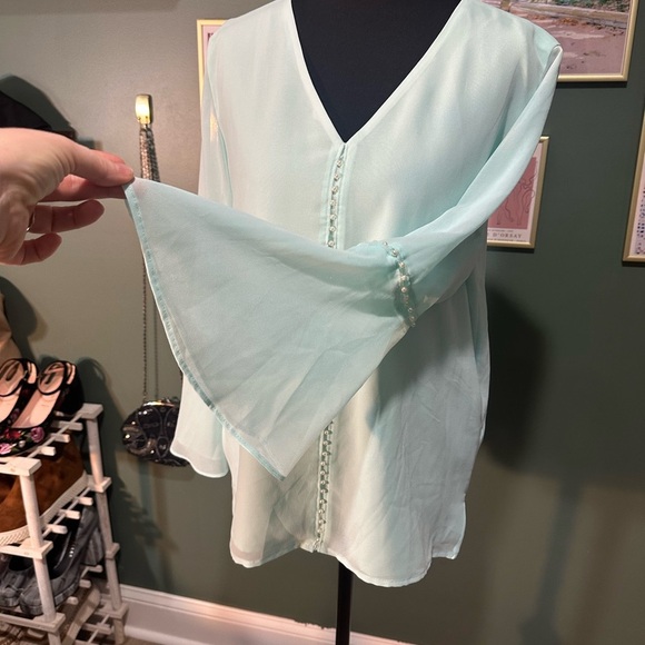 Calvin Klein Light Blue Women's Blouse Size M - Picture 3 of 5